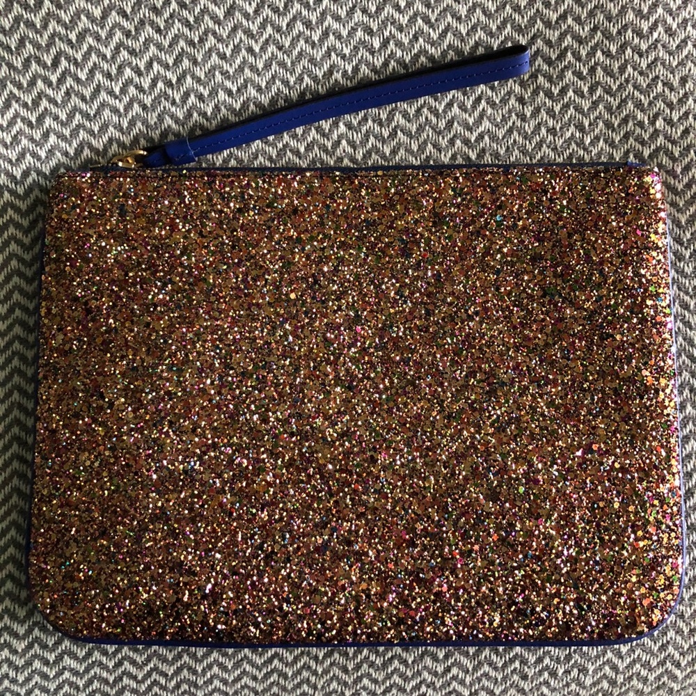 jcrew glitter clutch wristlet NWT